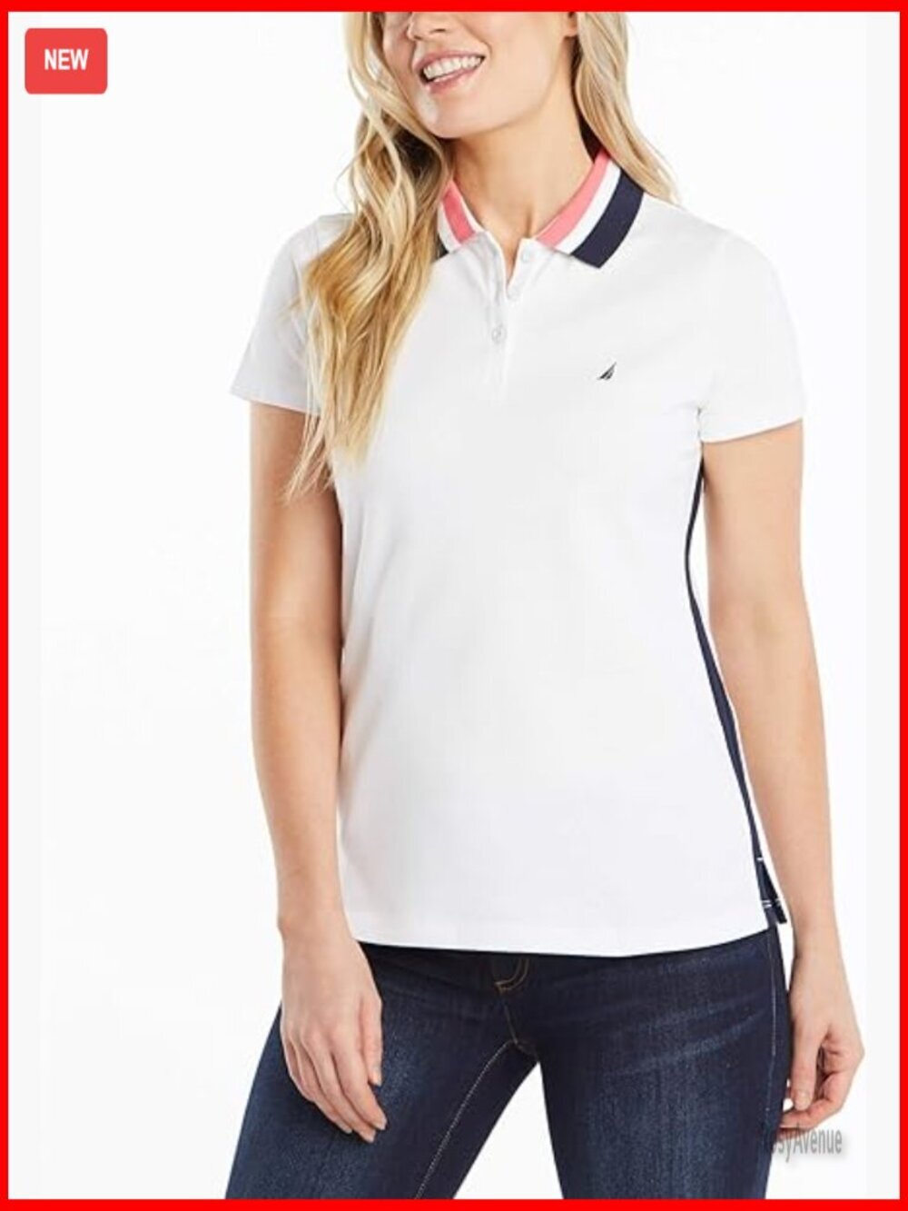 Stretch Cotton Polo Shirt Classic Fit Short Sleeve Button Placket